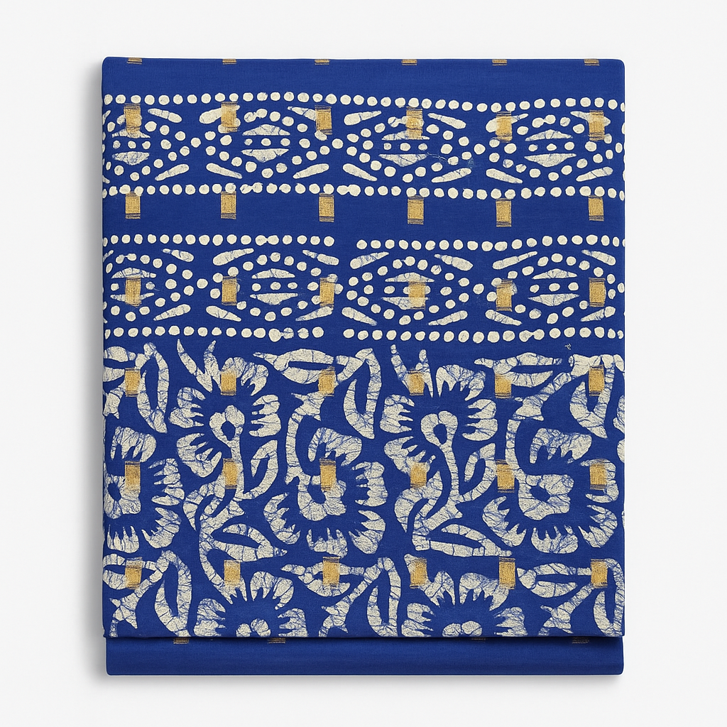 Blue Batik Saree Pallu