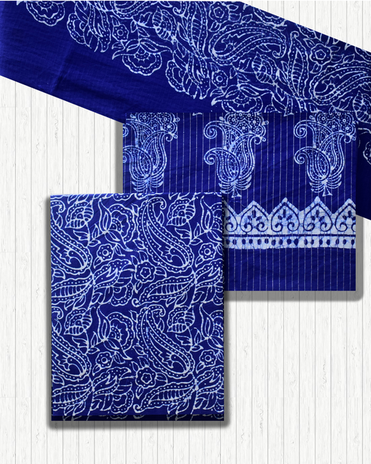 Batik Suit - Royal blue (Unstiched)