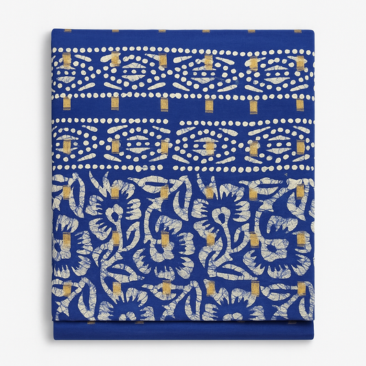 Blue Batik Saree Pallu