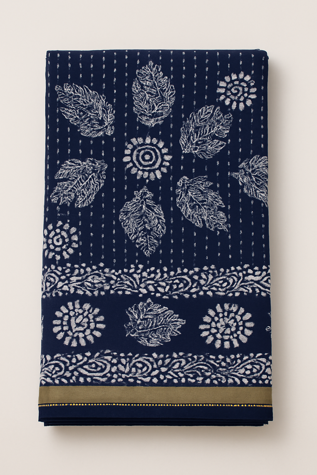 Batik Saree - Navy Blue