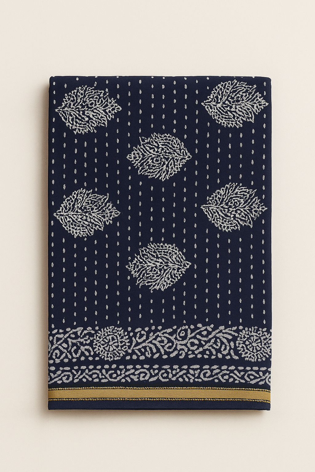 Batik Saree - Navy Blue