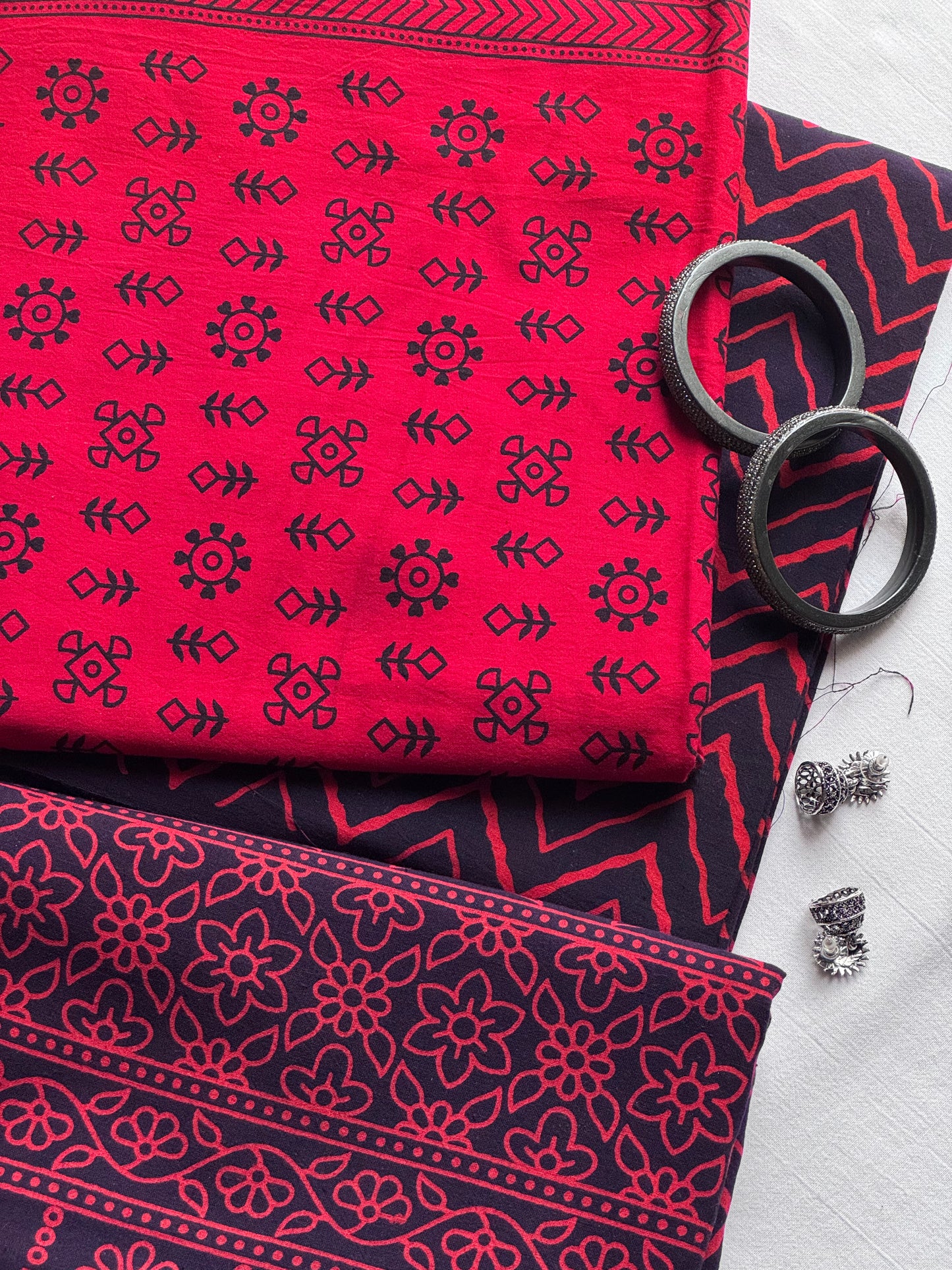 Batik Suit - Red (Unstitched)